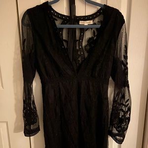Short black lace dress